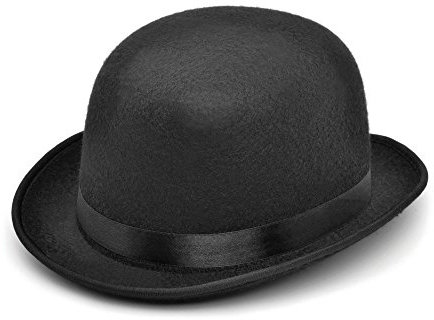 Bristol Novelty BH028 Filz, schwarz, Größe S Melone, Filzhut, klein, Einheitsgröße Halloween