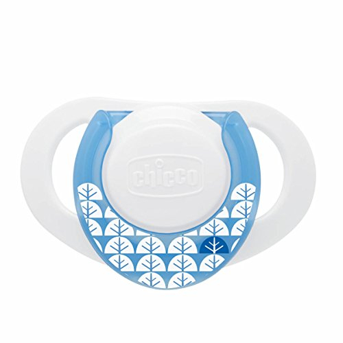 Chicco 00005704000000 Dekor-Beruhigungssauger Physio mit Ring, Boy, 0m+, Kautschuk 1 Stück