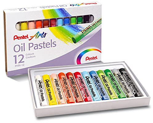 Pentel PHN-12 - Caja de 12 pasteles de aceite, colores surtidos