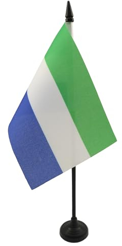 AZ FLAG - Tischflagge Sierra Leone - 15x10 cm - Republik Sierra Leone Tischfahne 10 x 15 Cm - Flaggen