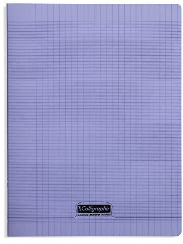 Calligraphe 18397C Un Cahier Agrafé Violet (une Marque de Clairefontaine) - 24x32 cm - 192 Pages Grands Carreaux - Papier Blanc 90 g - Couverture Polypro Transparent
