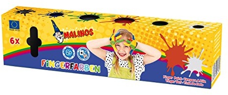 Malinos 300012 Fingerfarben, je, Kleinkinder, Made in EU, ungiftig, 25 ml (6er Pack)