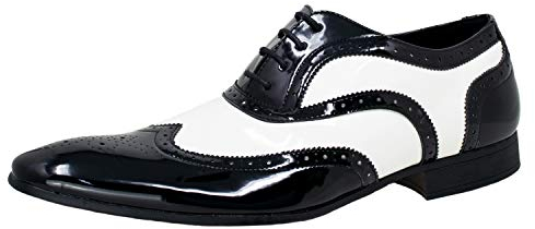 Smokies Lackschuhe ZWEIFARBIG George klassischer Schnürer Herrenschuh Smokingschuhe, (44 EU George Schwarz/weiß)
