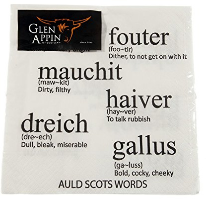 Glen Appin of Scotland Auld Scots Words Scottish Words 3 Ply Paper Napkins