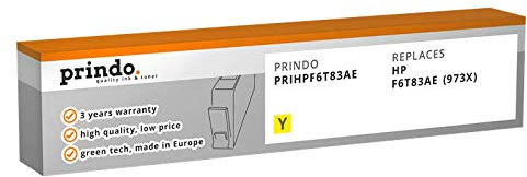 Prindo HP 973X (F6T83AE) Gelb Tintenpatrone - Alternative Druckerpatronen - Druckerzubehör geeignet für Verschiedene HP Drucker