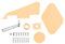 Dilwe Gitarren-Schlagbrett-Set, Gitarren-Pickguard Jack Scratch Back Plate & Control Cavity Cover & Switch Cavity Cover & Pickguard Halterung & Schaltring für LP Jazz