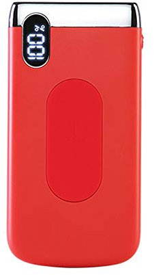 WangLx Ele Batterie Portable Batterie Externe, avec Chargeur sans Fil Alimentation Electrique avec LED Display, Compatible iPhone X/8/8 Plus,Samsung Galaxy S9/S8/S7/S6 Edge+/Note8, Red