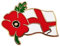 2024 Remembrance Day England Poppy Pin Badge Brooch St George's Flag Lest We Forget Memorial (1pc)