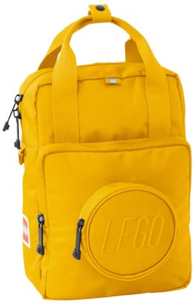 LEGO Bags Signature Brick 1x1 Kinder Rucksack 7 Liter, leichter Kindergartenrucksack, Kita Backpack in Gelb, Vorschulrucksack mit großem Hauptfach, 2 kleine Fächer, Reflektoren & anpassbarer Brustgurt