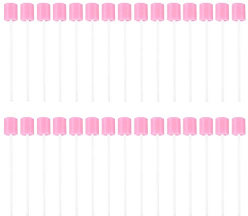 EXCEART 150 Unidades de Hisopos Desechables para Cuidado Bucal Bastoncillos Dentales Esponja para La Boca para Limpieza de La Boca (Rosa)