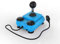 ArcadeR Joystick estándar de 9 pines compatible con Atari, Commodore, Sega, etc., Colores:cian
