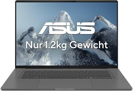 ASUS Zenbook A14 UX3407QA Copilot+ PC | 14 WUXGA 16:10 OLED Display | Snapdragon X X1-26-100 | 32GB RAM | 1TB SSD | Adreno GPU | Win11 Home | QWERTZ | Iceland Gray