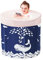 Sinbide Badewanne Bathtub Faltende Wannenbad Fass Folding SPA Erwachsenen Wanne Badewanne Familienbad, 70 x 65 cm Plastikeimer Badewanne mit Isolationsbaumwoll (Wal Blau)