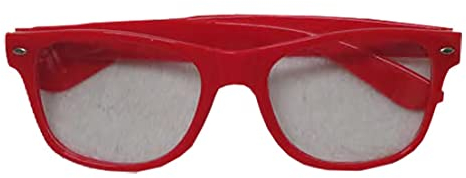 Brillengestell für Erwachsene mit Linse, Unisex, ausgefallene Partybekleidung, Brillengläser, rot, One size