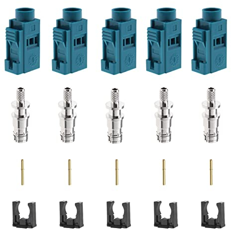 ECSiNG 5 Sätze Fakra Antennenstecker-Reparatursatz zum Anschließen von RG174 / RG316-Kfz-Kabel Crimpen Löten Antennenadapter Konverter