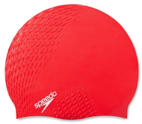 Speedo Unisex Bubble Active+ Badekappe | Strukturiertes Design Fed Red One Size