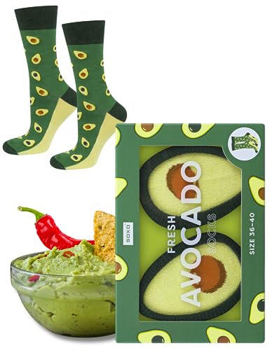 soxo Avocado Eiscreme Lustige Geschenke Für Männer Damen Socken Herren Lgbtq Pride Regenbogen Socks 41-46 Avocado