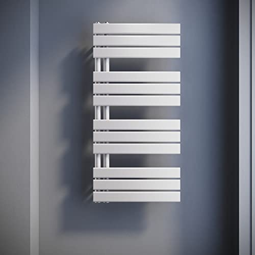 SONNI Badheizkörper Flach Handtuchtrockner 1038 x 500 mm Weiß Handtuchwärmer Seitenanschluss Panel Handtuchheizkörper 447W