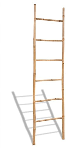 Bambus-Handtuchleiter mit 6 Sprossen, Material: Bambus