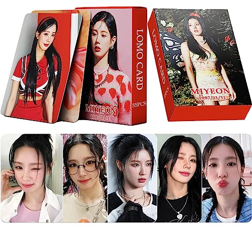 PYAJUU MIYEON Fotokarte 55pcs (G) I-DLE MIYEON Photocard KPOP GIDLE MIYEON Postkarte MIYEON LOMO Karten MIYEON I Feel Album Karten MIYEON Queencard