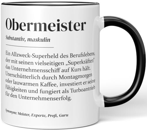 JUNIWORDS Tasse, Definition Obermeister, Schwarz (7227133)