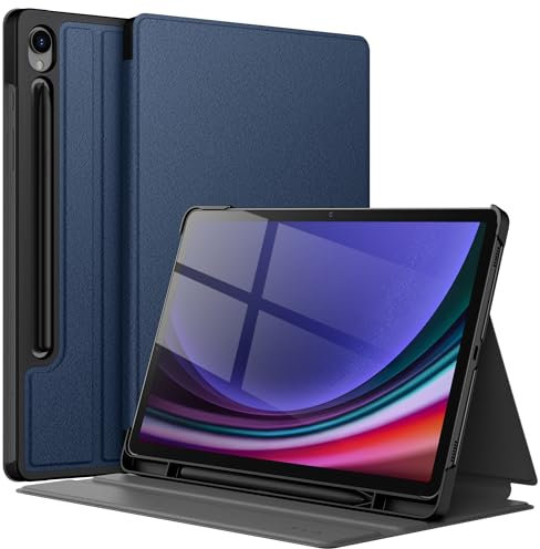 JETech Funda para Samsung Galaxy Tab S9 11 Pulgadas con S Pen Soporte, Slim Folio Protectora Tablet Carcasa, Múltiples Ángulo de Visión (Azul Marino)