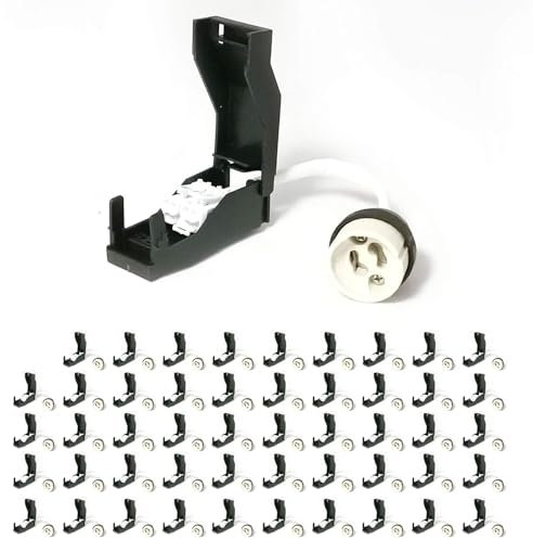 Europalamp - 50DX_NEW - 50 Douilles GU10 en Céramique Automatique 230V classe 2 avec Câbles Isolés pour Lampes et Ampoules LED GU10