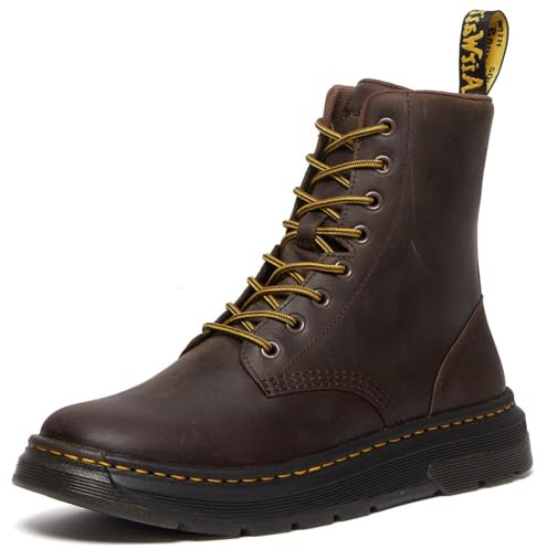 Dr. Martens Unisex Crewson Nubukleder Alltagsstiefel, Dark Brown Crazy Horse, 43 EU