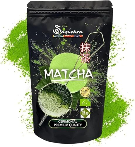 Tè Matcha Cerimoniale Premium - Tè Verde in Polvere di Alta Qualità, 100% Naturale, Confezione da 60g per Cerimonie e Uso Quotidiano