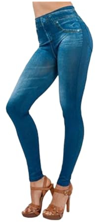 BQLFPOIHP Perfect Stretch Skinny Fit Pull-On Push-Up Plus-Size-Jeans-Leggings, Po-Lifting-Jeans for Damen (Color : Blue, Size : 3XL)
