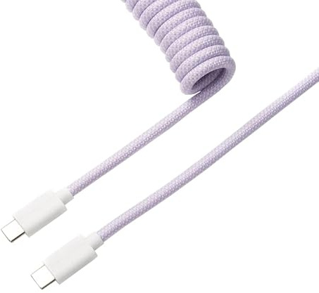 Keychron Coiled Aviator Cable - Spiralkabel für mechanische Tastatur helllila - gerade
