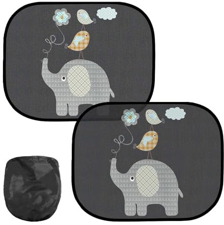2 parasoles negros para ventana de coche, diseño de dibujos animados, parasoles para ventana de coche, accesorios de coche, protección UV, plegable