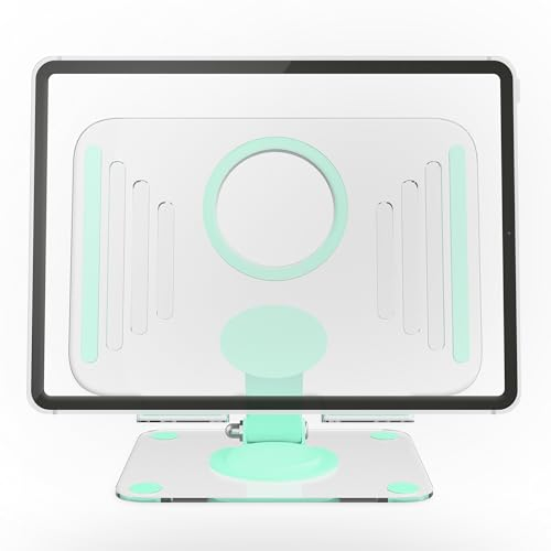 Soporte Tablet Mesa Plegable de Metacrilato Regulable en Altura y Angulo Giratorio 360º Universal valido para Todo Tipo de Tablets y moviles Antideslizante