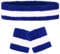 3-Set Schweißbänder Stirnband Armbänder Retro neon 80er 90er Outfit Sport Karneval Accessoires (Blau Weiß Blau)