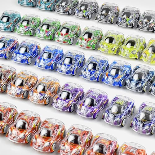 iFunLong 50 Pcs Mini Pull Back Cars Toy Gift Packs, Racing Vehicles for Kids Toddlers, Bulk Toys Party Favors Treasure Box, Classroom Prizes, Pinata Fillers,Goodie Bag Stuffers