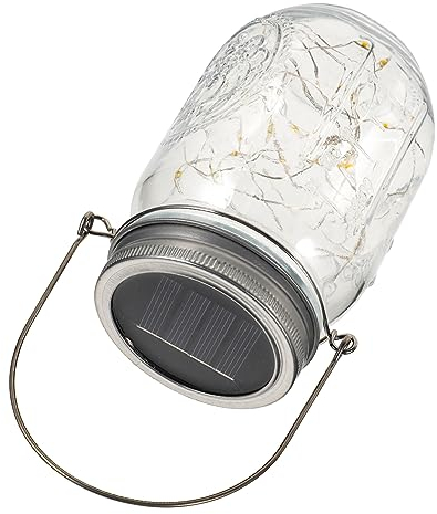 Veemoon Mason Jar Jar Lights Solar Light Mason Jar Solar-Powered Light Solar Powered Lamp Garden Decor Portable Night Light Yard Light Pendant Mason Jar Light Courtyard Light Ambient Light
