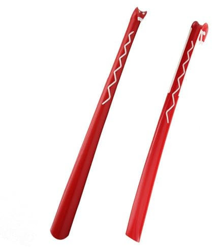 SYLLABARY Chausse-pied unisexe en plastique à long manche pour enfiler et enlever les bottes avec prise en main confortable 60 cm, Rouge, Taille unique
