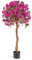 COSTWAY 130CM/4.3FT Ficus Artificial Tree, Fake Azalea Trees in Nursery Pot, Indoor Outdoor Greenery Tall Faux Floor Plant for Living Room Office Decor (1, Red)