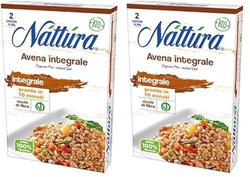 NATTURA Avena Integrale Parboiled Bio, Avena Pronta in 10 Minuti, per Preparazione di Primi Piatti, Insalate e Contorni, Prodotto Vegano Ricco di Fibre, Confezione da 800 gr