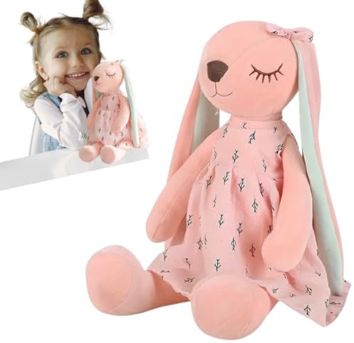 Peluche Lapin Douce 35cm - Peluche apaisante - doudou pour enfant- peluche pour enfant - Peluche cadeau- peluche rose - doudou fille - idée cadeau jouet - Peluche grande-Doudou rose- doudou fille