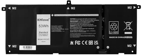 KHlove 53Wh H5CKD Batterie pour Dell Latitude 3410 3510 Vostro 5300 5401 5501 Inspiron 5300 5401 5408 5501 5508 5400 7405 7300 7500 2-in-1 Silver 7T8CD 07T8CD 09077G 9077G TXD03 0TXD03 JK6Y6 0JK6Y6