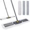 Masthome Mocio Lavapavimenti Grande, Scopa Industriale Mocio Piatto con 3 Panni in Microfibra Lavabili, Manico Telescopico da 154cm, Mocio Commerciale per Garage, Hotel, Centro Commerciale