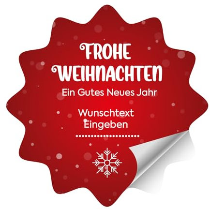 PrintGoing® Personalisierte frohe weihnachten aufkleber Selbstklebende und Bunte Noël-Designs für die Weihnachtszeit, 10 verschiedene Muster 60 Stück