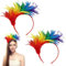 2 Stück Accessoires Gay Lesbian Haarreif, Pride, Federschmuck Haare, Haarschmuck Federn, Regenbogen, Haarschmuck Federn, Ideal Für Gay Pride Feiern Kostümparaden Für Schwule Und Lesben ﻿