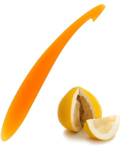 1 x Orangenschäler aus Kunststoff, langer Griff, Orange