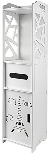 BYLUCAS Armoire sur Pied de Salle de Bain, Support Papier Toilette, Meuble Salle de Bain Rangement Polyvalent pour Salon, Cuisine, Salle à Manger (20 * 20 * 80cm, Tour)