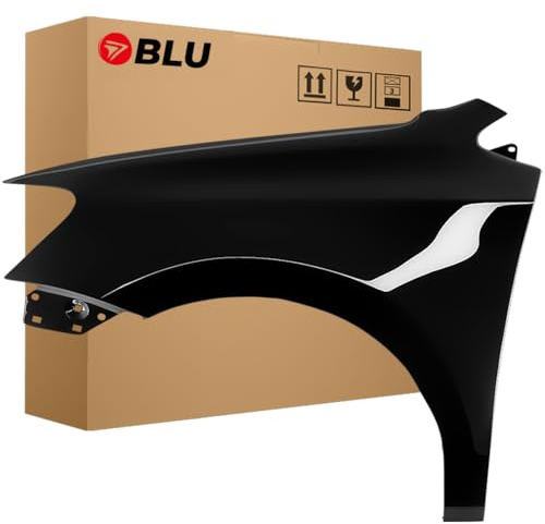 BLU Premium Kotflügel Passend für VW Volkswagen Polo 6R1 L041 LO41 Links Schwarz | 2009-2017 | Vorderseite Vorne | Verzinkt & Lackiert | Einbaufertig