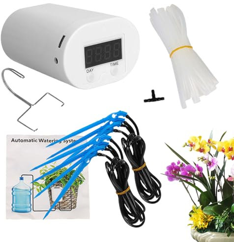 di irrigazione a goccia Smart Plant – Kit automatico per irrigazione interna | Dispositivo per pompa digitale con indicatore LED, regolatore di umidità regolabile per piante in vaso