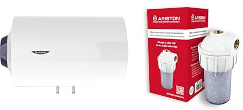 Ariston Blu1 Eco H - Termo Eléctrico 80 Litros + Filtro Antical, kit polifosfatos para calentador