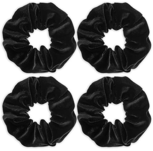 4 Stück Haargummis für Damen Scrunchies Samt Weiche Elastische Haarbänder Modische Zopfgummis Pferdeschwanzhalter Haarschmuck für Teenager und Frauen Karneval Dickes Lockiges Dünnes Feines Haar